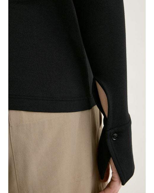 Totême  Black Fitted Jersey Shirt