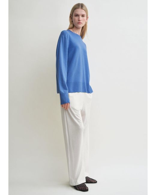 Totême  Blue Crew-Neck Cashmere Knit