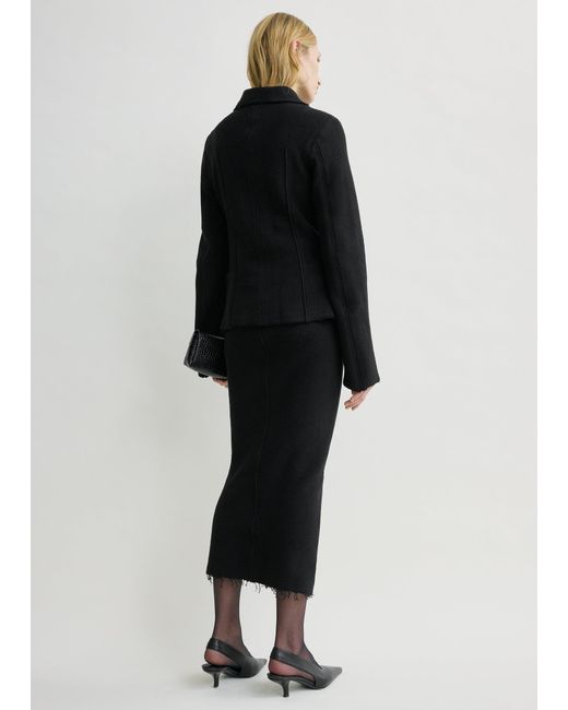 Totême Black Raw Hem Cotton Jacket