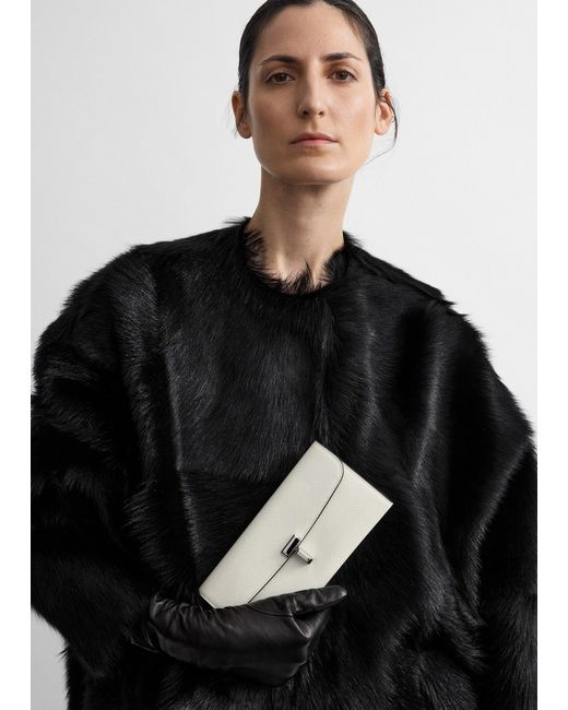 Totême  Natural T-Lock Palmellato-Patent Wallet