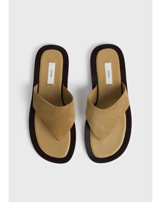 Totême  White T-Bar Suede Sandals