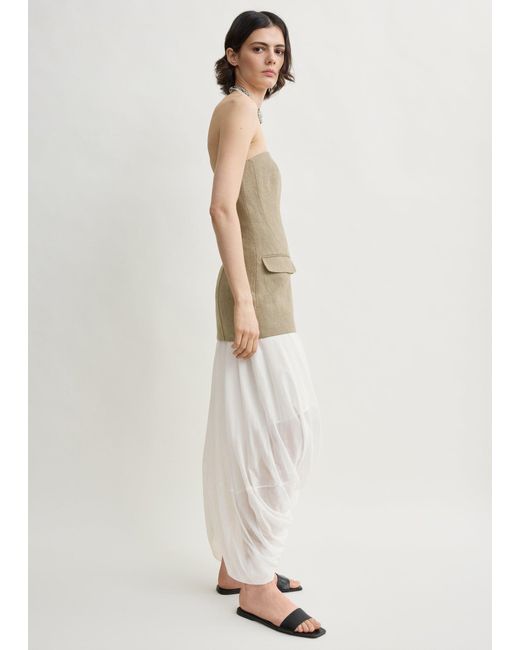 Totême  Natural Strapless Linen Pocket Top