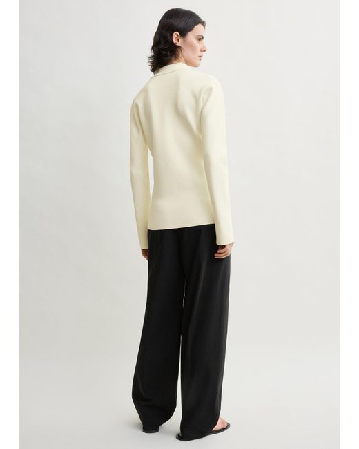 Totême Natural Compact Knit Buttoned Top