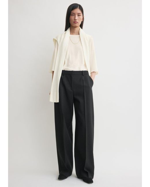 Totême White Wide Fluid Trousers