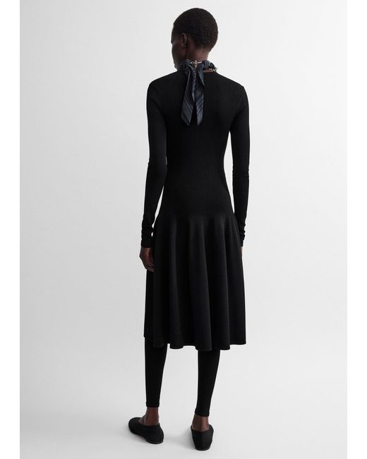 Totême Black Sculpted Knit Dress