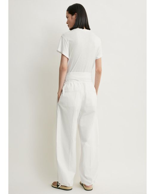Totême White Drawstring Cotton Trousers