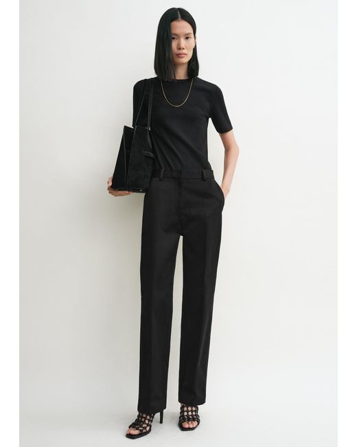 Totême Black Classic Rib Tee