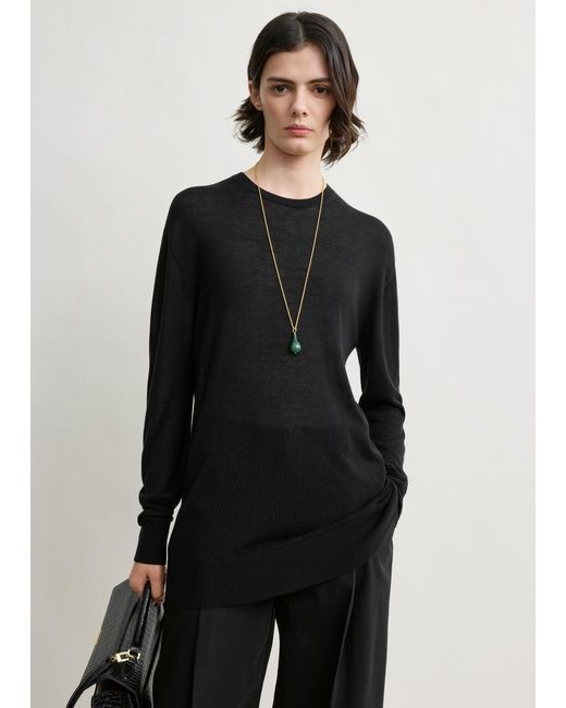 Totême Black Long-Sleeve Tee Knit
