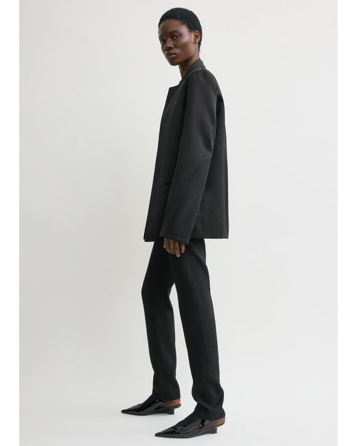Totême Black Satin Dinner Jacket