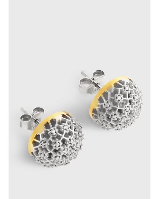 Totême  White Diamond Lace Studs