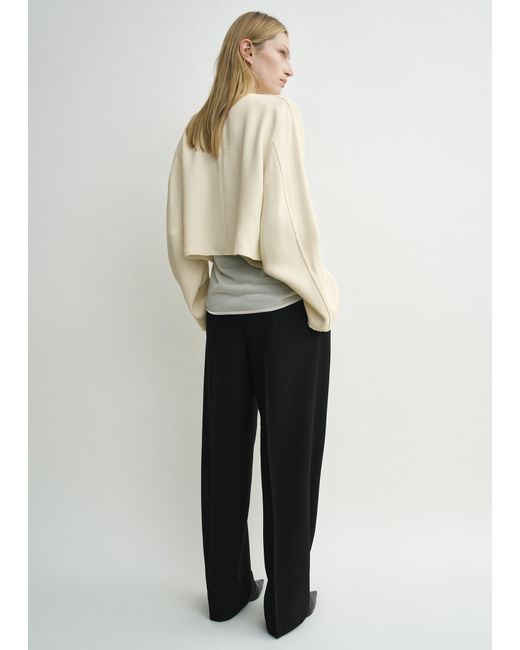 Totême  White Cropped Sablé Blouse