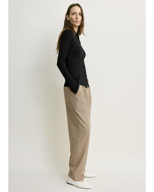 Totême  Black Fitted Jersey Shirt