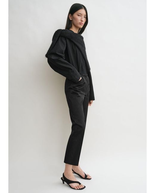 Totême  Black Cropped Straight Trousers