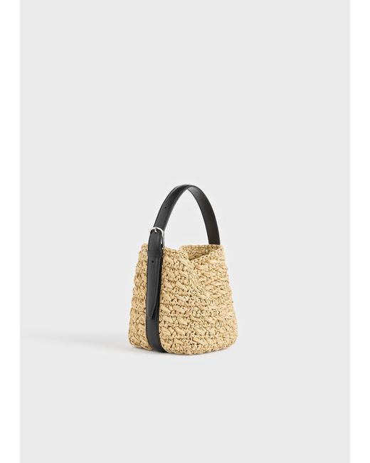 Totême  Metallic Small Belted Paper Raffia Tote