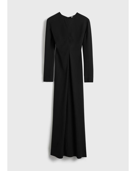 Totême  Black Long-Sleeve Slouch Waist Dress