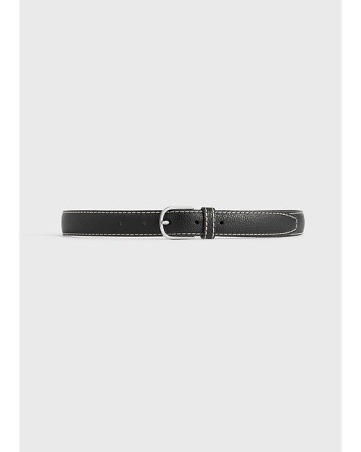 Totême White Slim Grained-Leather Trouser Belt