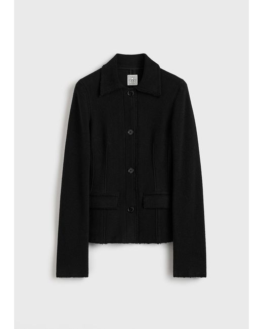 Totême Black Raw Hem Cotton Jacket