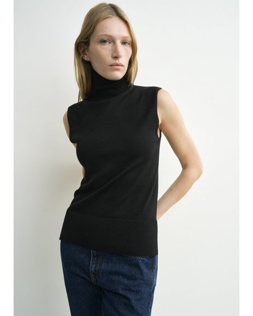 Totême Blue Sleeveless Fine Turtleneck