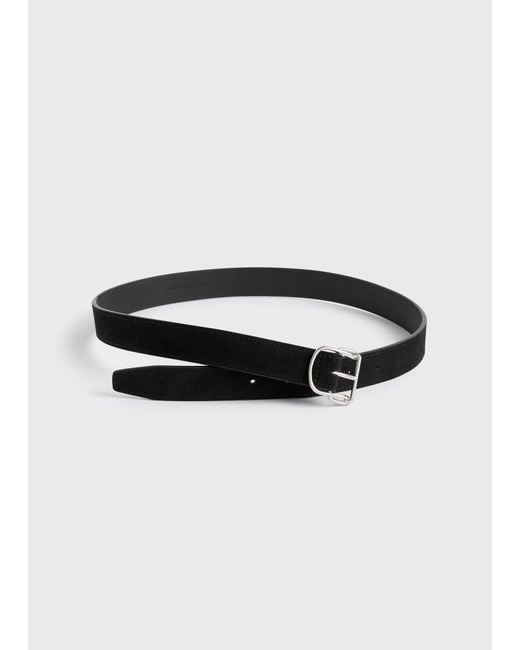 Totême White Swirl Suede Belt