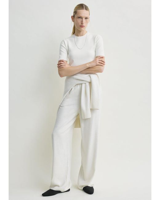 Totême White Monogram Flannel Pj Bottoms