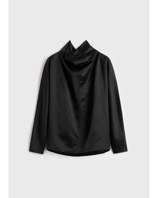 Totême  Black Cowl Neck Blouse