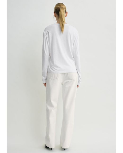 Totême White Classic Long-Sleeve Tee