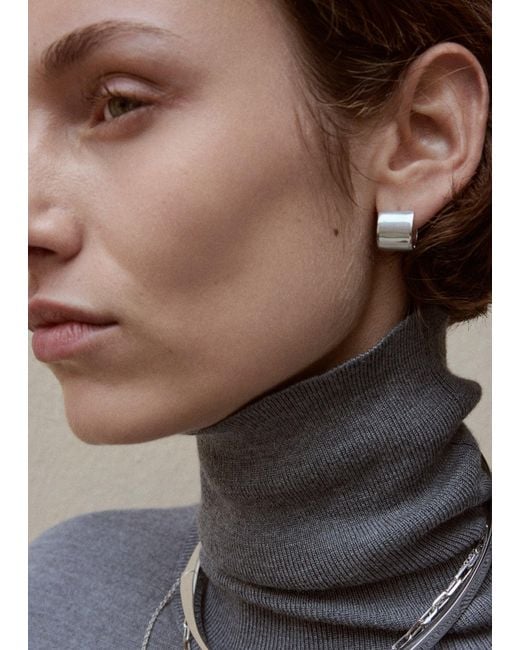 Totême White Petite Signature Hoops