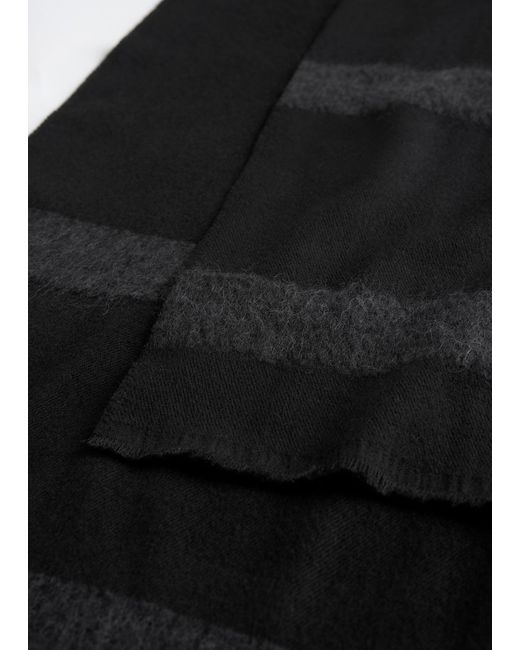 Totême Black Monogram Twill Scarf