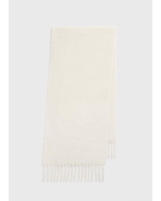 Totême White Fuzzy Scarf