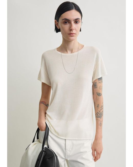 Totême White Silk Tee