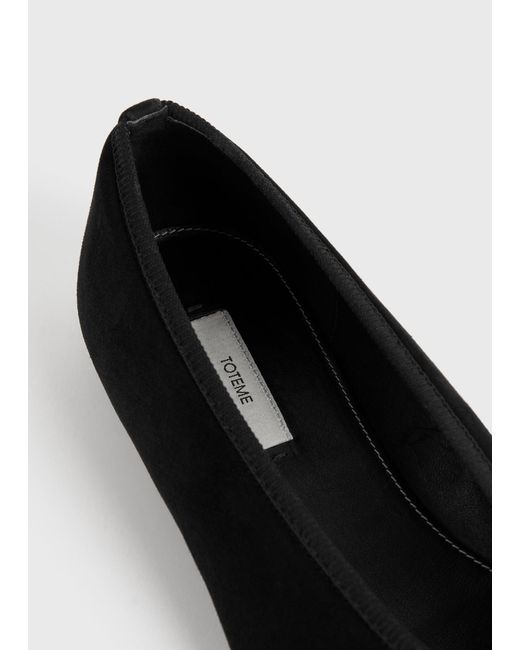 Totême White Minimalist Suede Ballerinas