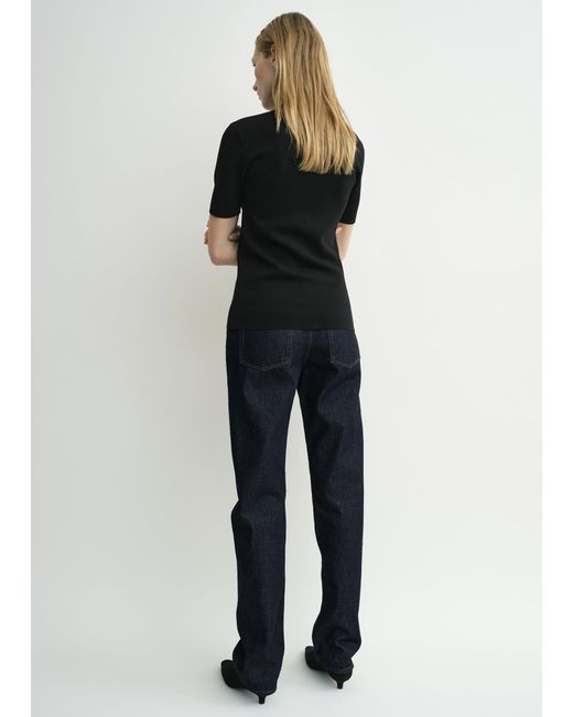 Totême Black Compact Knit Tee