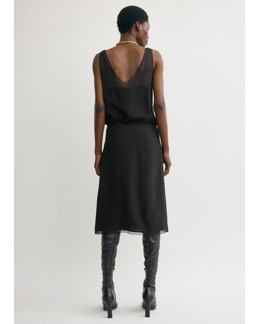 Totême  Black Chiffon Slip Skirt