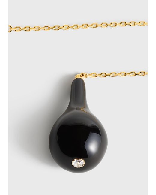 Totême White Large Onyx Drop Necklace