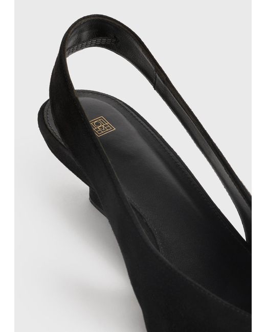 Totême White Wedge-Heel Suede Slingbacks