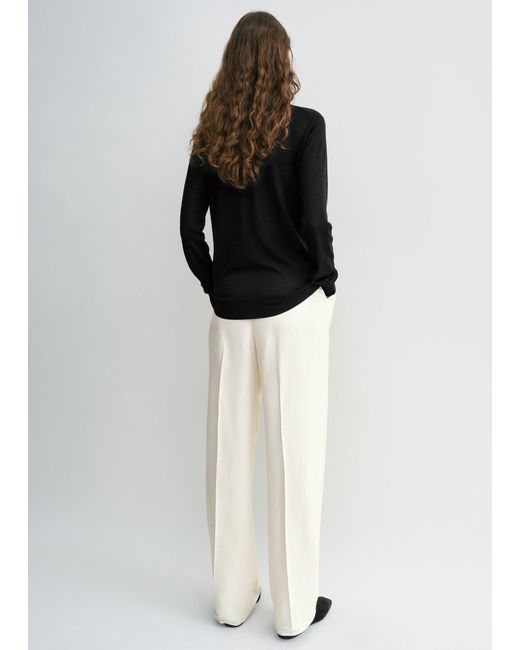 Totême Black Fine Crew Knit