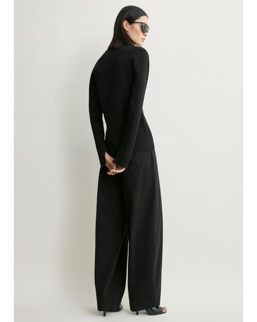 Totême Blue Compact Knit Buttoned Top