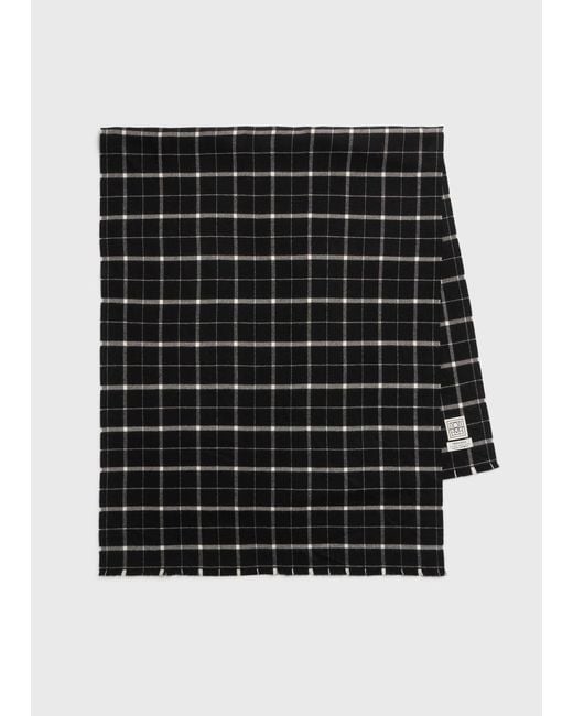 Totême Black Windowpane Scarf