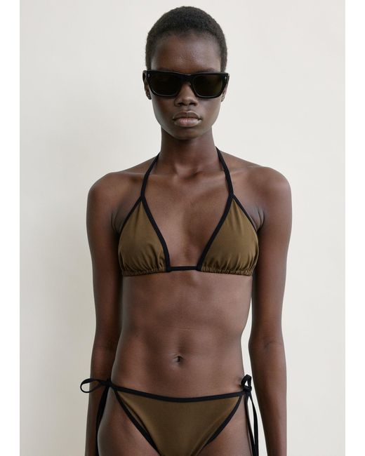 Totême Natural Stripe Tie Bikini Top