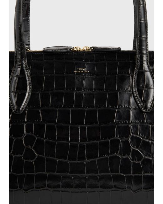 Totême Black Medium Croco-Embossed Day Tote