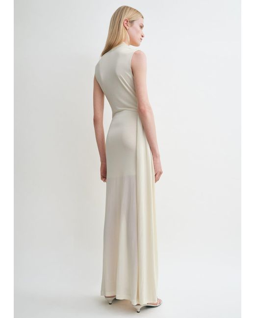Totême White Overlapped Scarf Dress