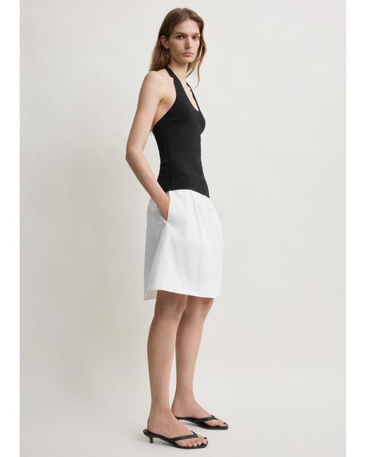Totême White Compact Knit Halter Top