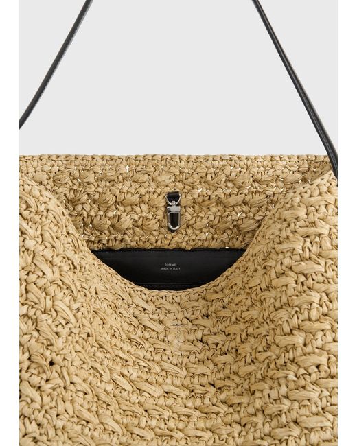 Totême  Metallic Medium Belted Paper Raffia Tote