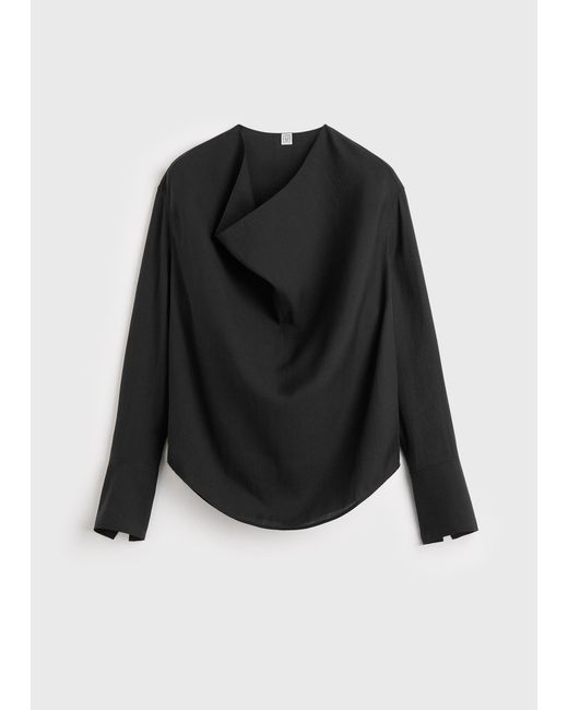 Totême Black Cowl Blouse