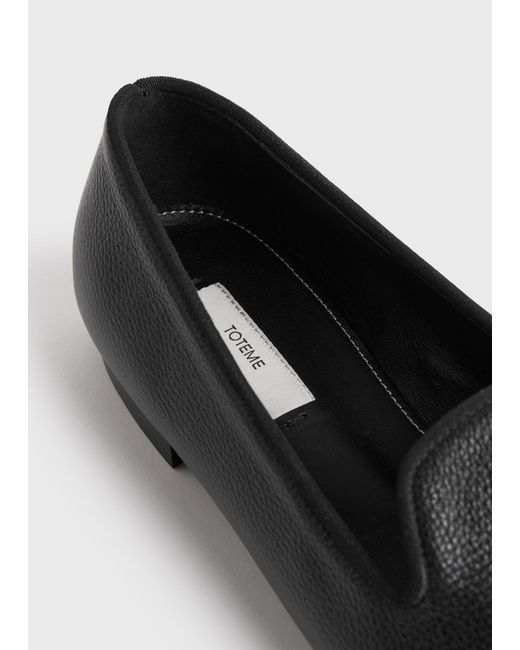 Totême White Grained-Leather Loafers