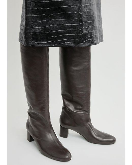 Totême  Brown Downtown Nappa Knee-High Boots