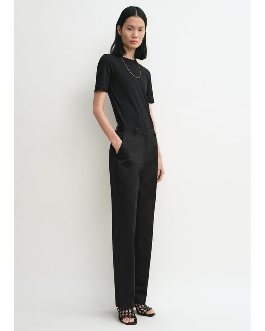 Totême Black Classic Rib Tee