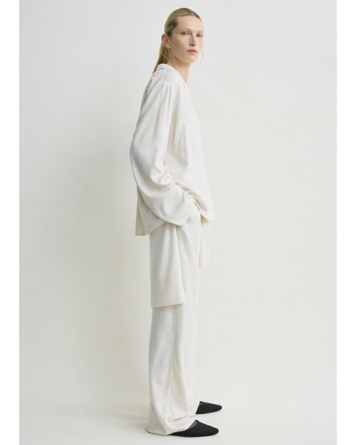 Totême White Monogram Flannel Pj Top