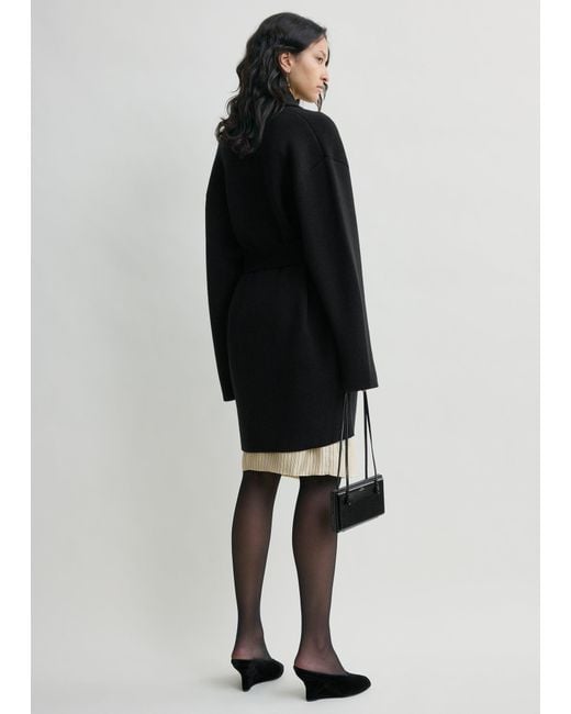 Totême Black Shawl-Lapel Robe