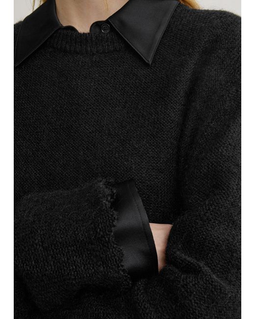 Totême Black Long Open Weave Knit